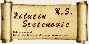 Milutin Sretenović vizit kartica